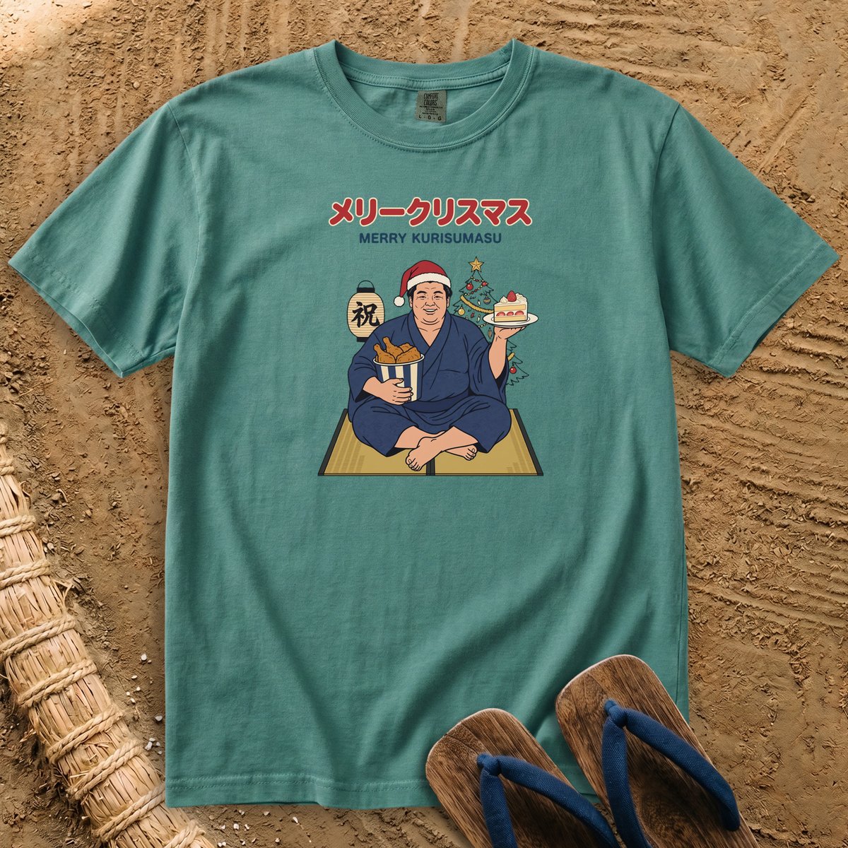 Christmas Feast with Sumo Santa T-Shirt